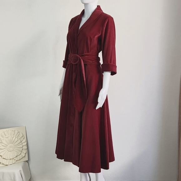 J. Peterman Corduroy Midi Dress Size 10 - Picture 2 of 12